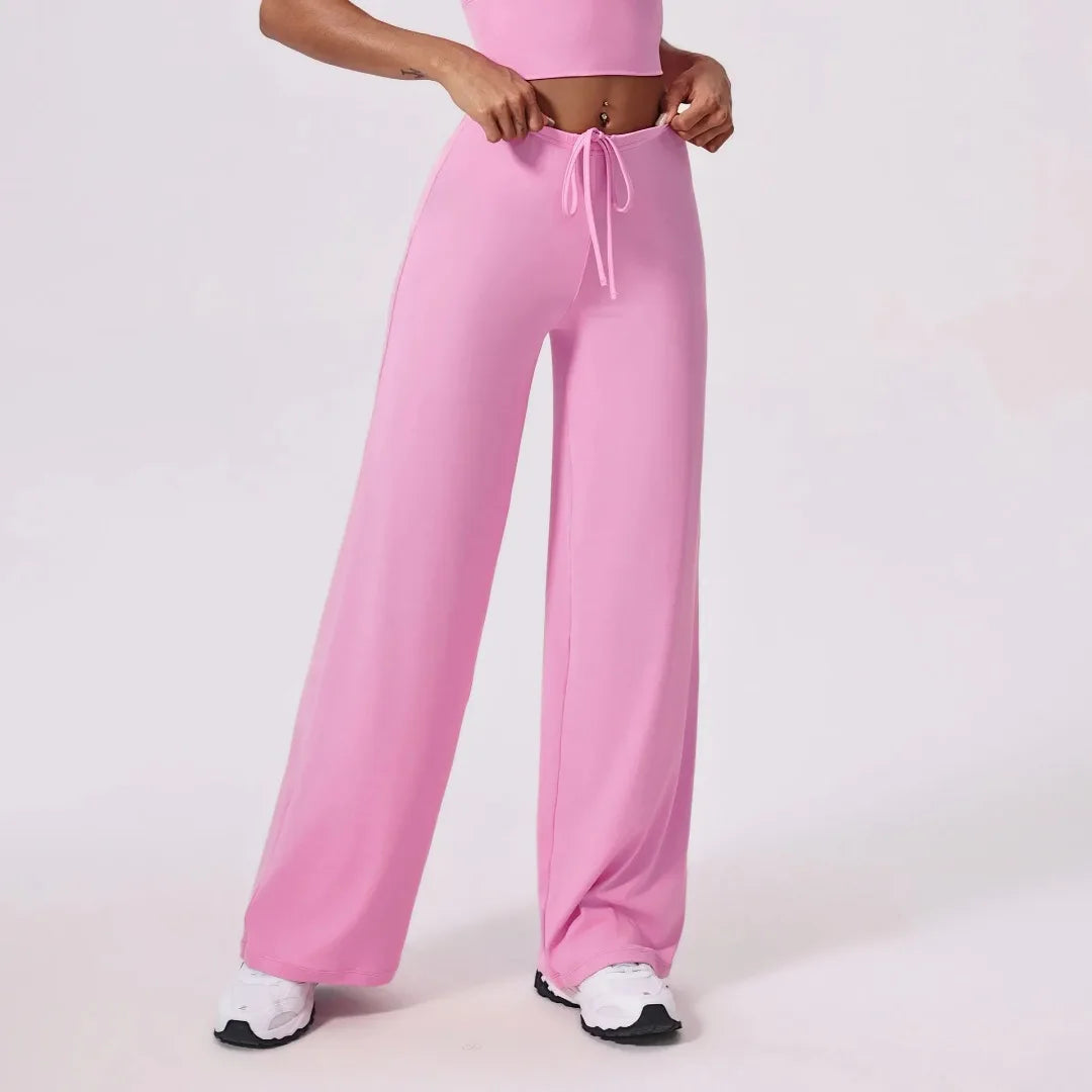 Pantalones de yoga deportivos, finos, transpirables, de pierna ancha, holgados, acampanados, para correr al aire libre, rectos, para mujer.