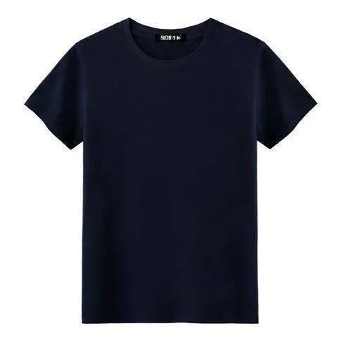 Camiseta deportiva de manga corta blanca pura para hombre, camiseta ajustada de media manga, color base negro, ropa informal de verano.