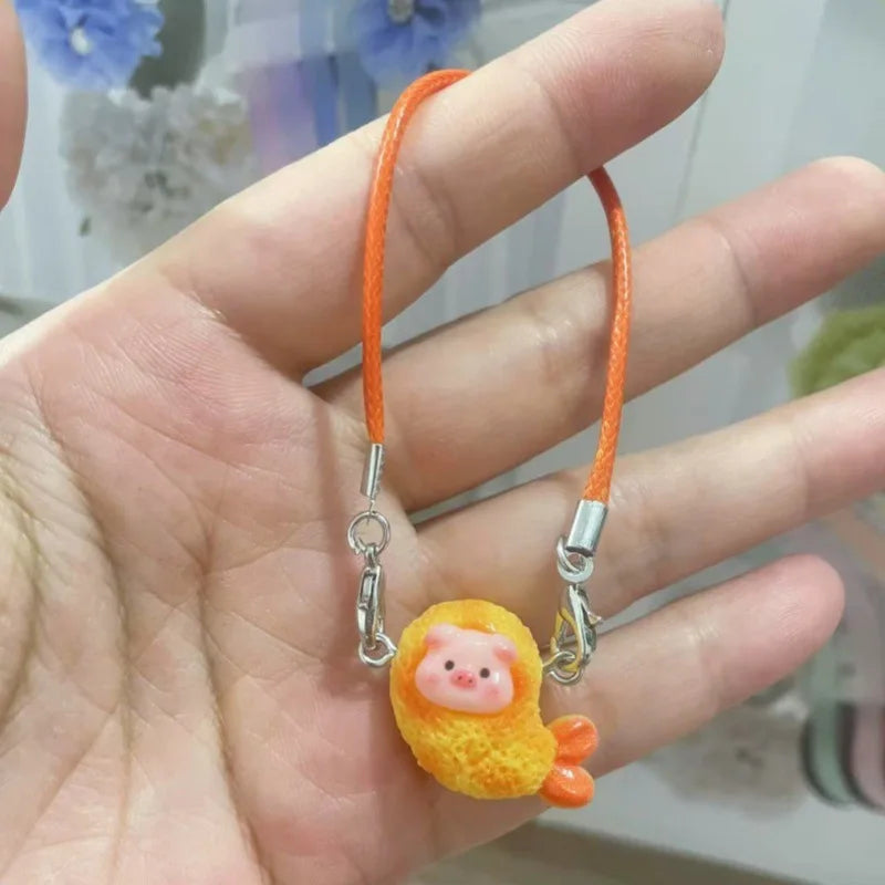 Nuevos accesorios de decoración para muñecas, adecuados para muñecas Labubu de 10 a 17 cm, lindo colgante de camarón, regalo para niños.