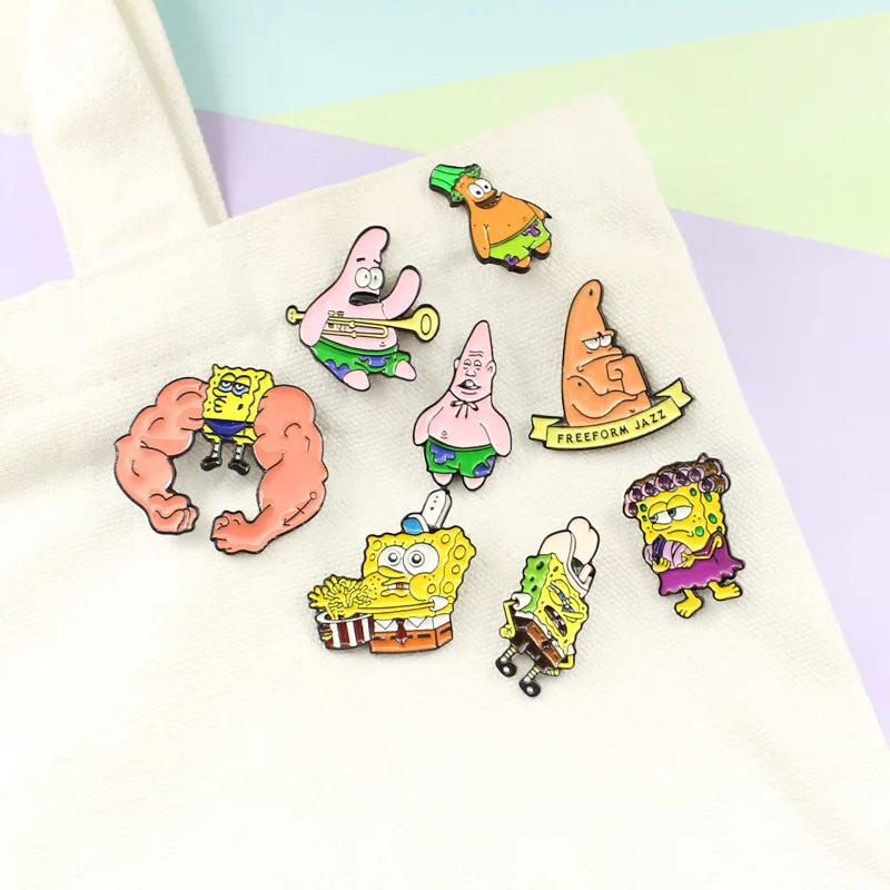 Pines de esmalte de anime clásicos para niños, broches de personajes kawaii, insignias para ropa, mochilas, solapas, accesorios de joyería de moda para niños.