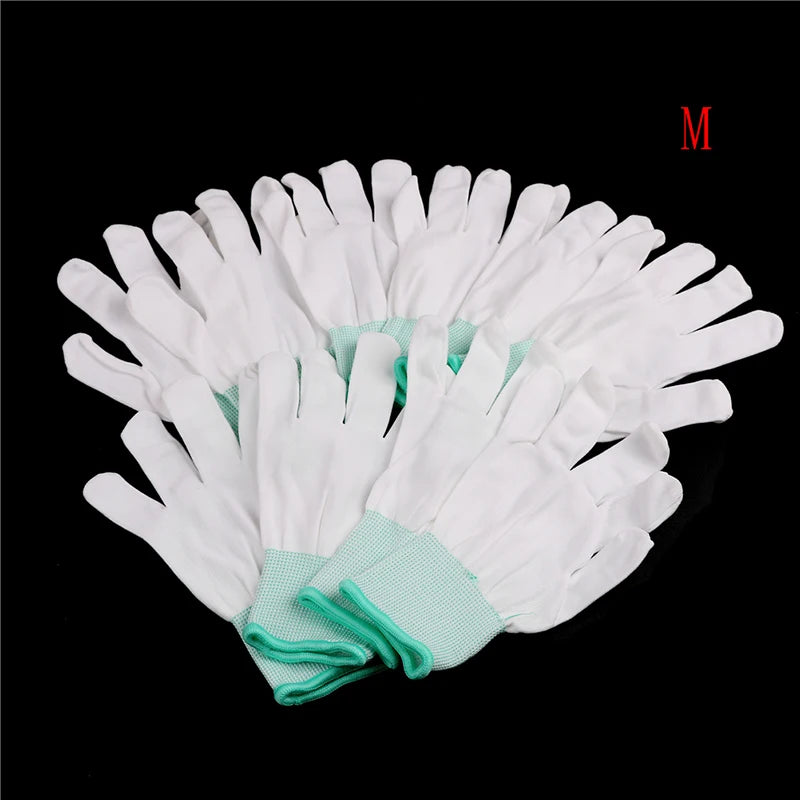 5 pares de guantes de trabajo electrónicos antiestáticos ESD, con palma recubierta de PU y dedos recubiertos, antideslizantes de PC para protección de dedos.