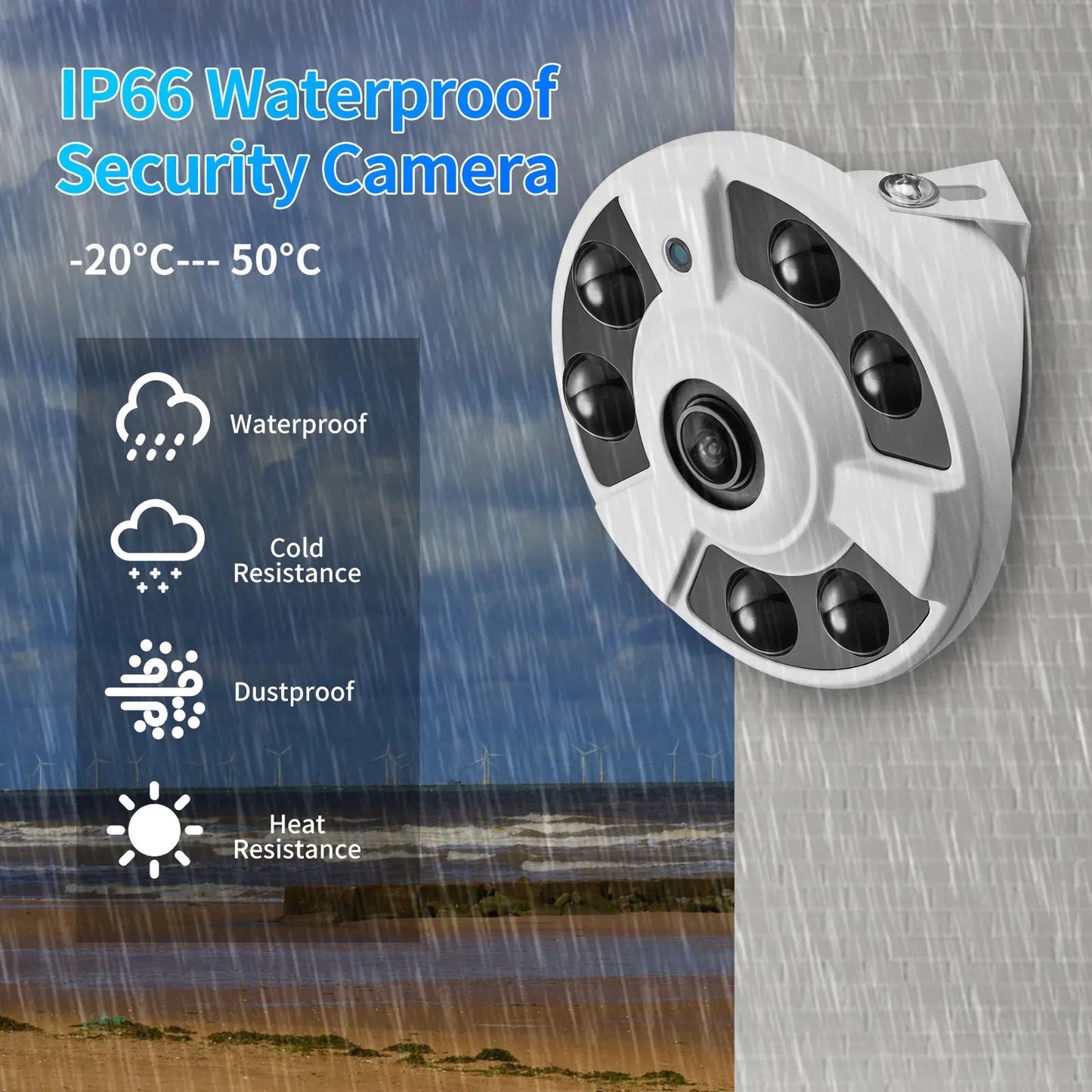 Cámara IP inalámbrica panorámica con lente ojo de pez de 1,7 mm y wifi de 5 MP, 180 grados, ONVIF iCSee, seguridad para el hogar, audio y visión nocturna.