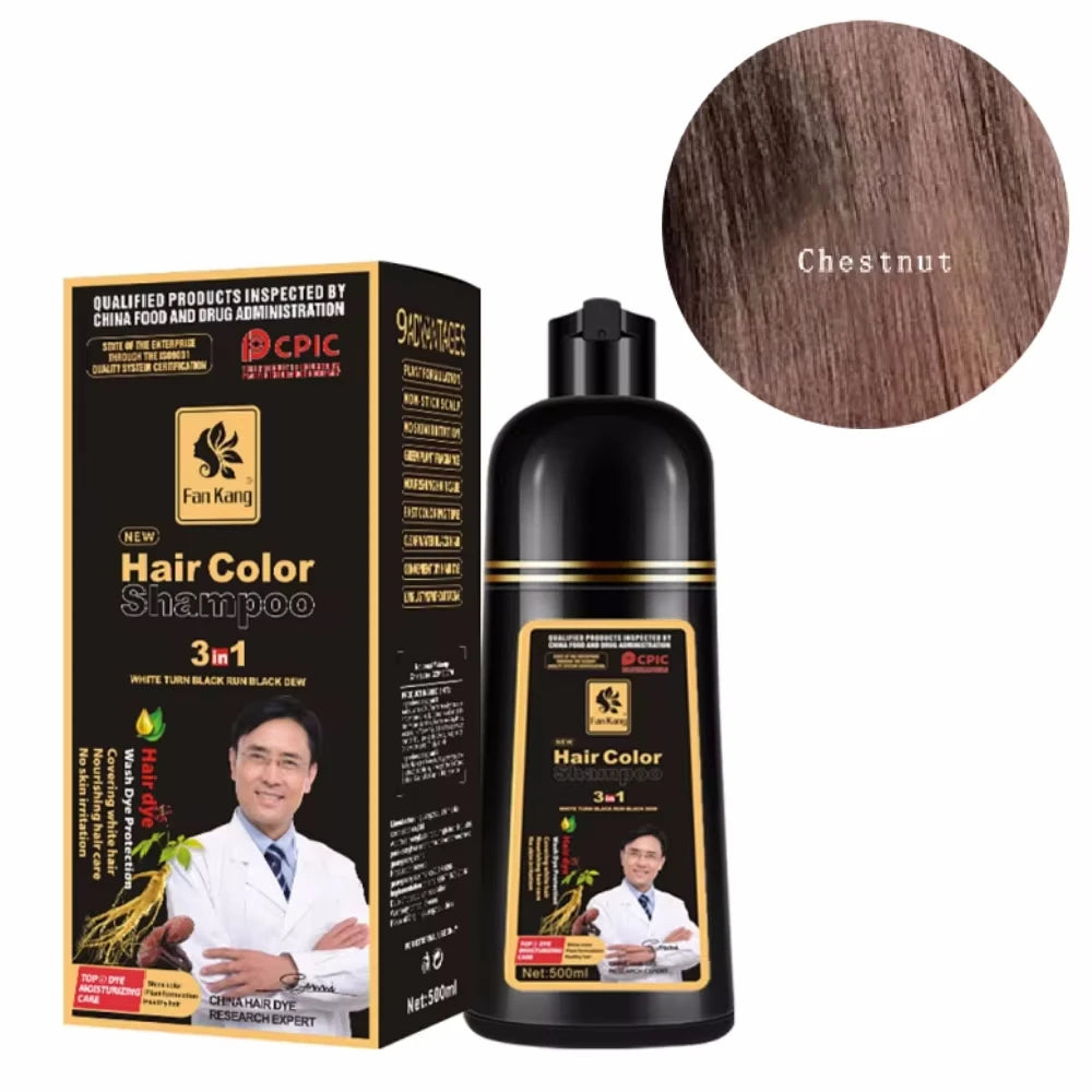 Champú para teñir el cabello gris, 3 en 1, para mujeres y hombres, con tinte negro, crema nutritiva natural a base de hierbas para el cuidado del cabello.