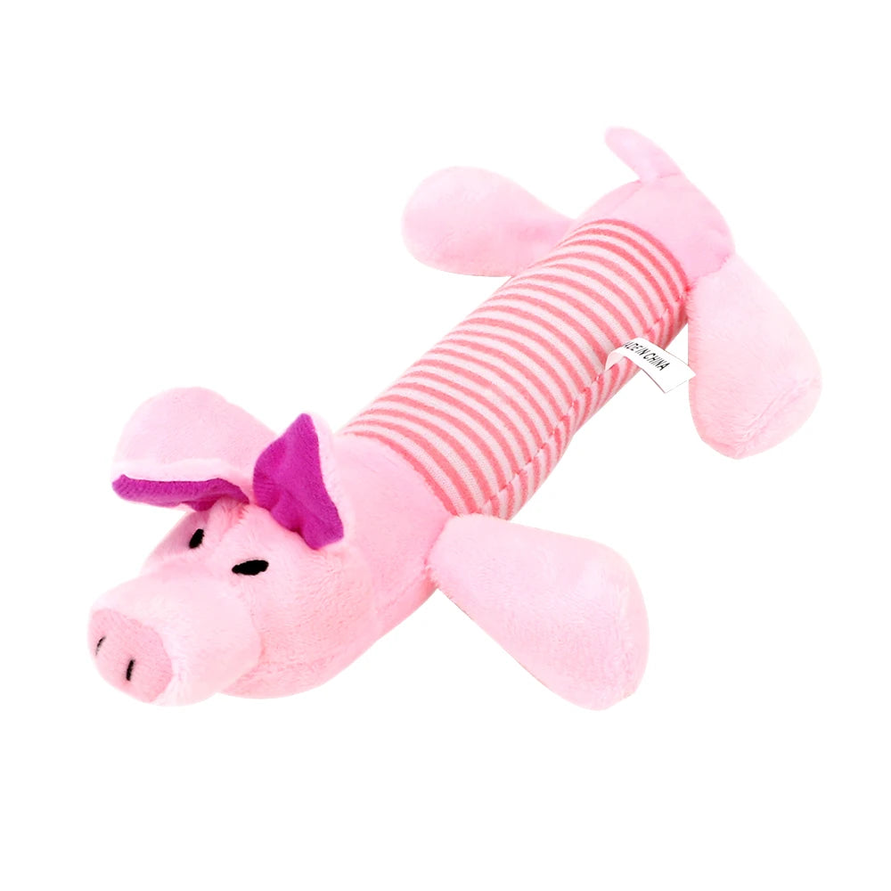 Apto para todas las mascotas, juguetes de lana para perros y gatos, populares muñecos con sonido chirriante para masticar, elefante, pato, cerdo, divertidos juguetes de peluche para mascotas.