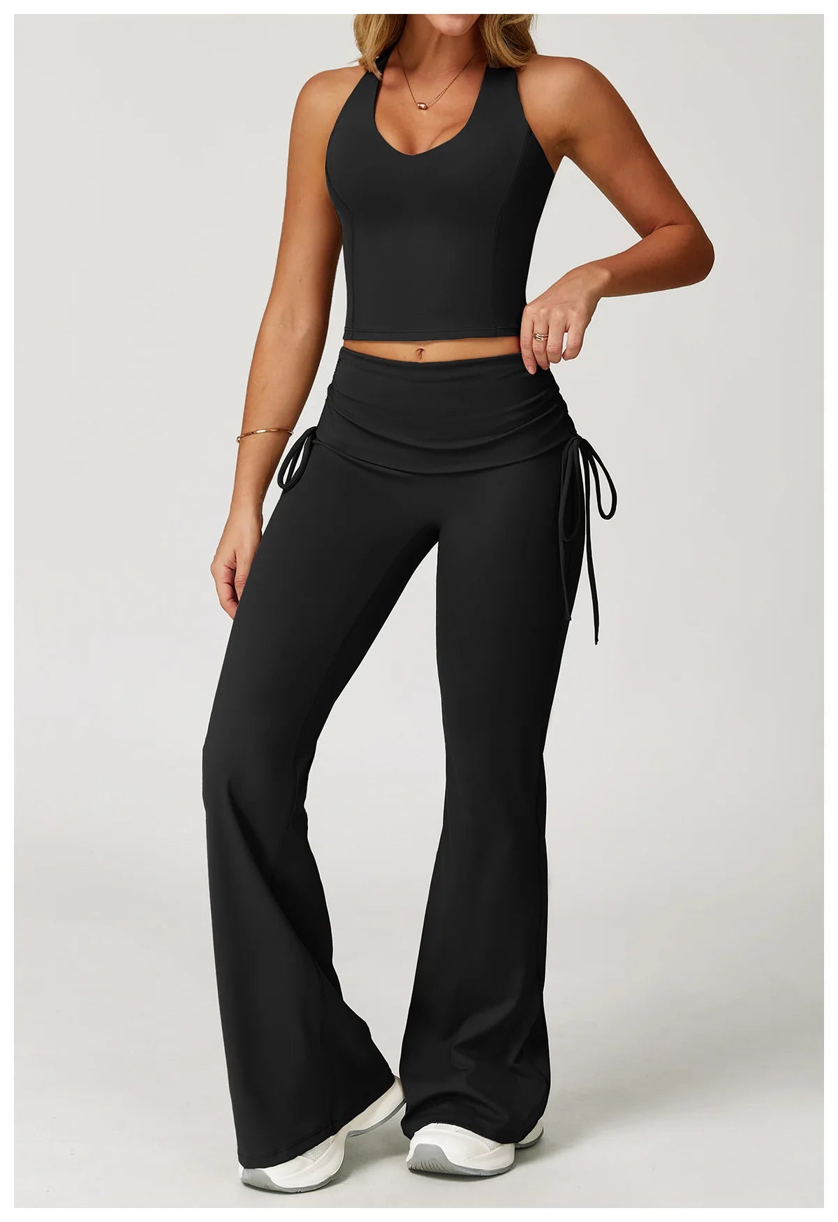 Conjunto de chándal de yoga para mujer, 2 piezas, ropa deportiva para entrenamiento, fitness, gimnasio, leggings de cintura alta, sujetador deportivo, ropa deportiva