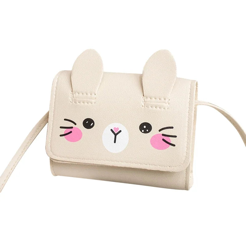 Accesorios para niños, bolso bandolera pequeño con diseño de conejo, bolso bandolera pequeño para niñas, monedero pequeño con dibujos animados para niños y niñas.