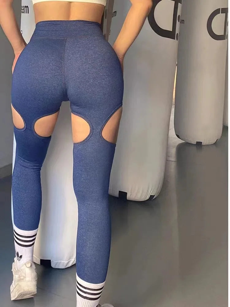 Women Leggings Hollow Sexy Yoga Pants Push Up Fitness Gym Leggins Running Leggins Seamless Workout Pants High Waist Pants