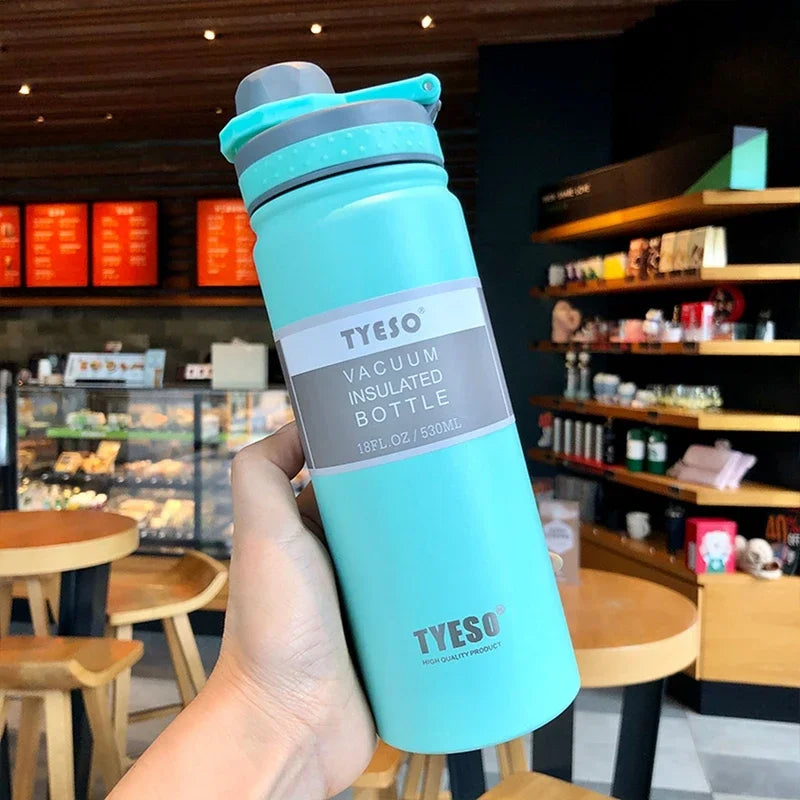 Botella térmica Tyeso de 750 ml, de acero inoxidable, para agua, aislada, para viaje, para niños, taza de café, térmica