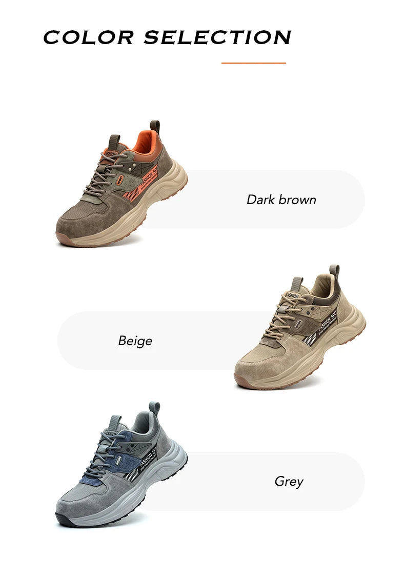 Zapato de trabajo antiperforación para hombre, zapatillas de trabajo de seguridad transpirables con puntera de acero, zapatos indestructibles, botas de trabajo transpirables.