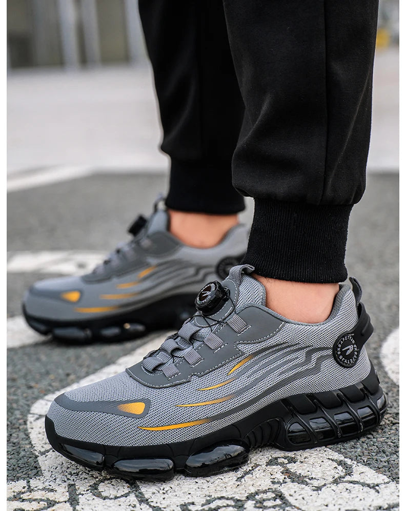 Small Size Rotary Buckle Work Safety Shoes For Men Air Soft Sole Lightweight Protective Work Sneakers Men and Women Shoes