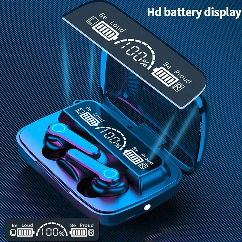 Auriculares Bluetooth M19 inalámbricos TWS para juegos, con cancelación de ruido, táctiles, intrauditivos, mini auriculares con batería externa de emergencia