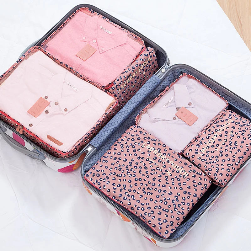 6 bolsas organizadoras de viaje, organizadoras de maletas portátiles, bolsas de viaje para mujeres, organizadoras de equipaje, bolsas para ropa y zapatos.