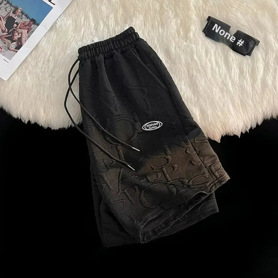 Conjunto de camiseta y pantalones cortos de manga corta para hombre, ropa deportiva informal de verano, corte holgado, marca de moda, largo de cinco cuartos, cómodo