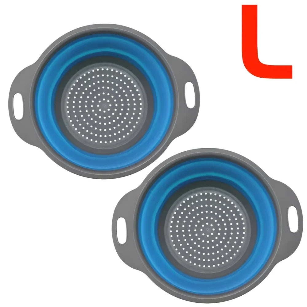 Colador plegable redondo, libre de BPA, cesta de drenaje para lavar frutas y verduras, colador de cocina, apto para lavavajillas.