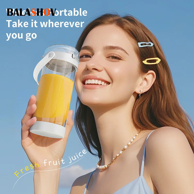 Exprimidor portátil de 600 ml, multifuncional, para uso doméstico, con hielo picado, recargable por USB, para exteriores, máquina eléctrica para hacer jugos de frutas.