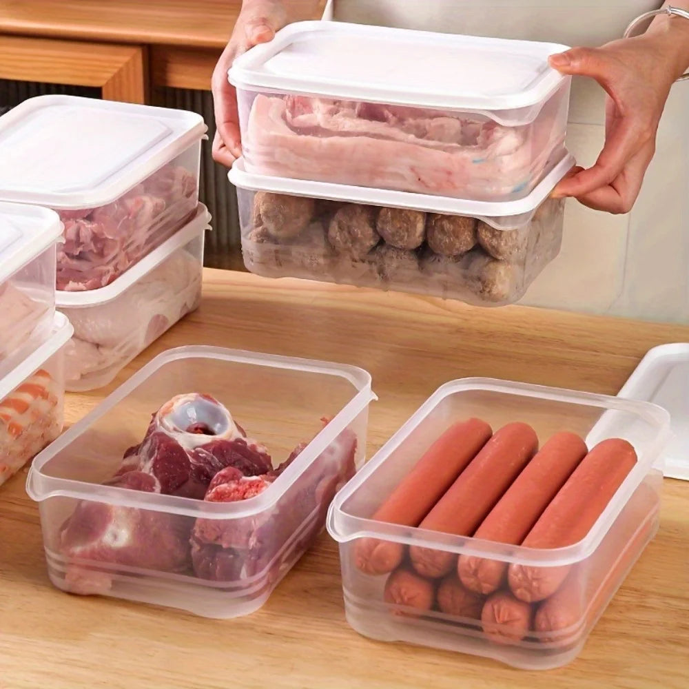 Juego de 3 cajas para conservar la frescura del refrigerador, para frutas y verduras, selladas para almacenamiento en el refrigerador, para acampar.