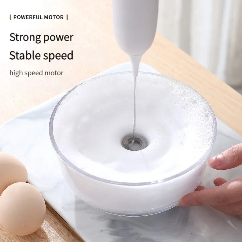 Batidor de huevos portátil con batería, mezclador automático de espuma para café y leche, herramientas de cocina