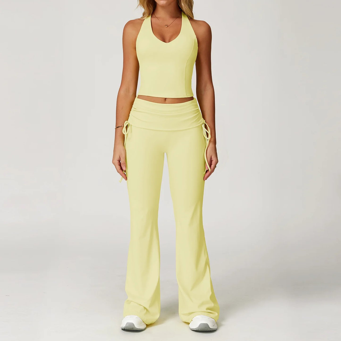 Conjunto de chándal de yoga para mujer, 2 piezas, ropa deportiva para entrenamiento, fitness, gimnasio, leggings de cintura alta, sujetador deportivo, ropa deportiva