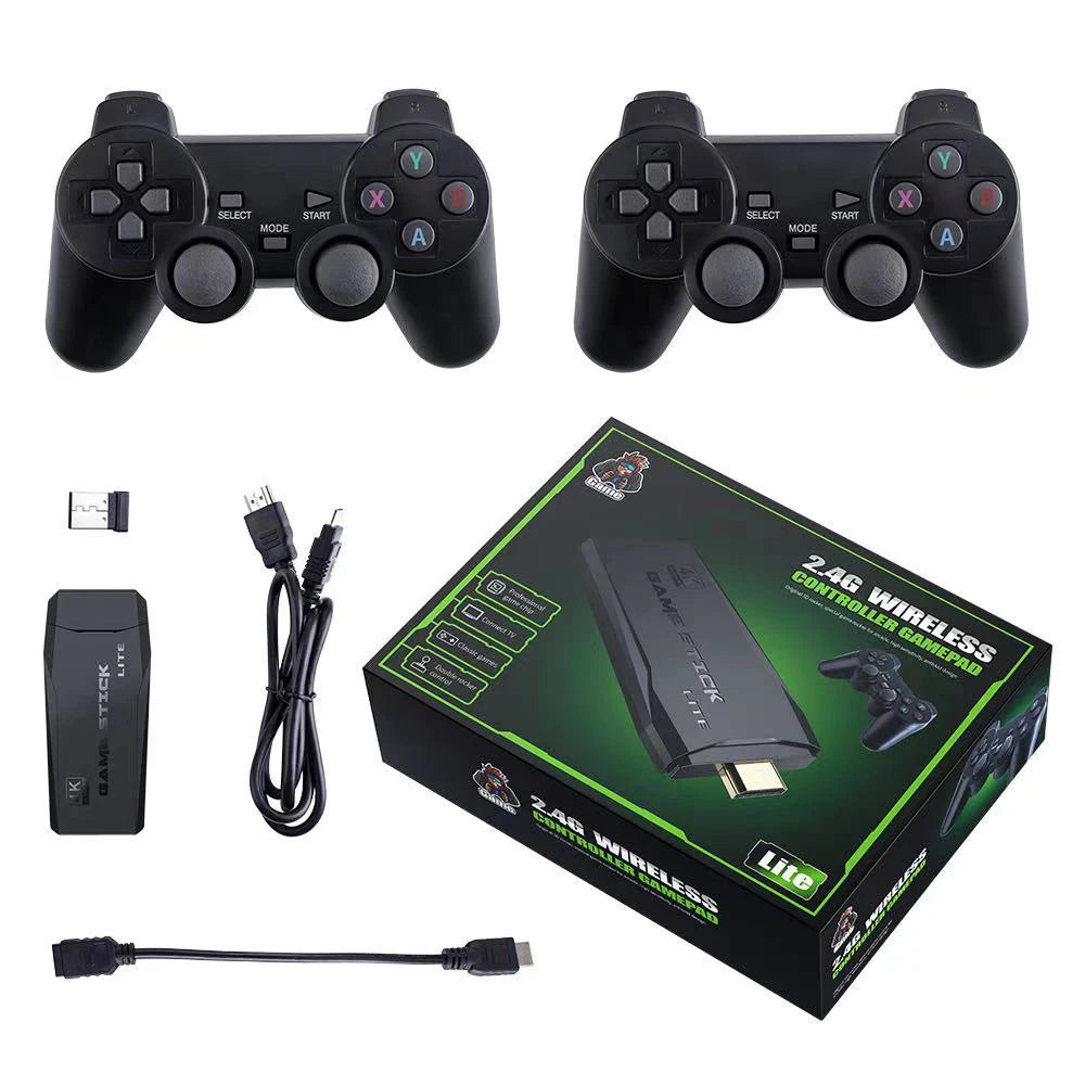 Consola de videojuegos M8, mando inalámbrico dual de 2,4 G, 4K, 10 000 juegos, 64 GB, retro, regalo de Navidad