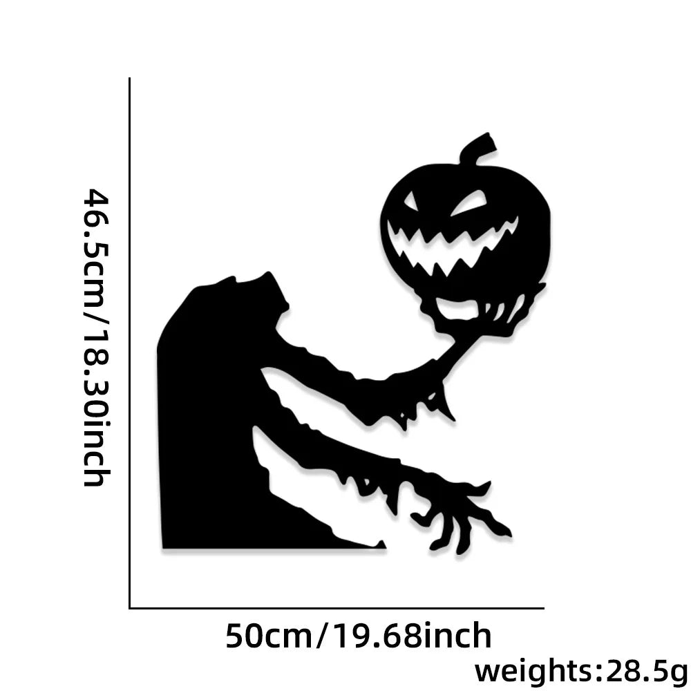Pegatinas para puerta de habitación, decoración de Halloween, decoración de ventana, esqueleto, mano, calabaza, bricolaje, sombrero de bruja diablo, pegatinas para ventana de vidrio, fantasma