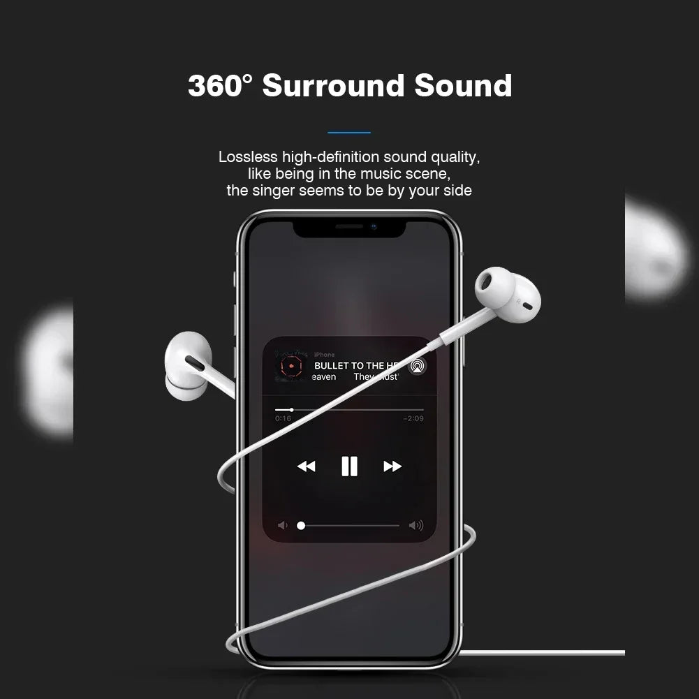 Auriculares originales con cable Bluetooth para Apple iPhone 14 Pro Max 13 12 11 X XS XR 8 7 6 Plus, accesorios para teléfono