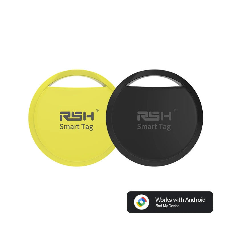 Rastreador GPS Bluetooth original de la marca RSH para teléfonos Android. Funciona con la aplicación Google Find My. Buscador de llaves para mascotas para Xiaomi y Samsung Pixel.