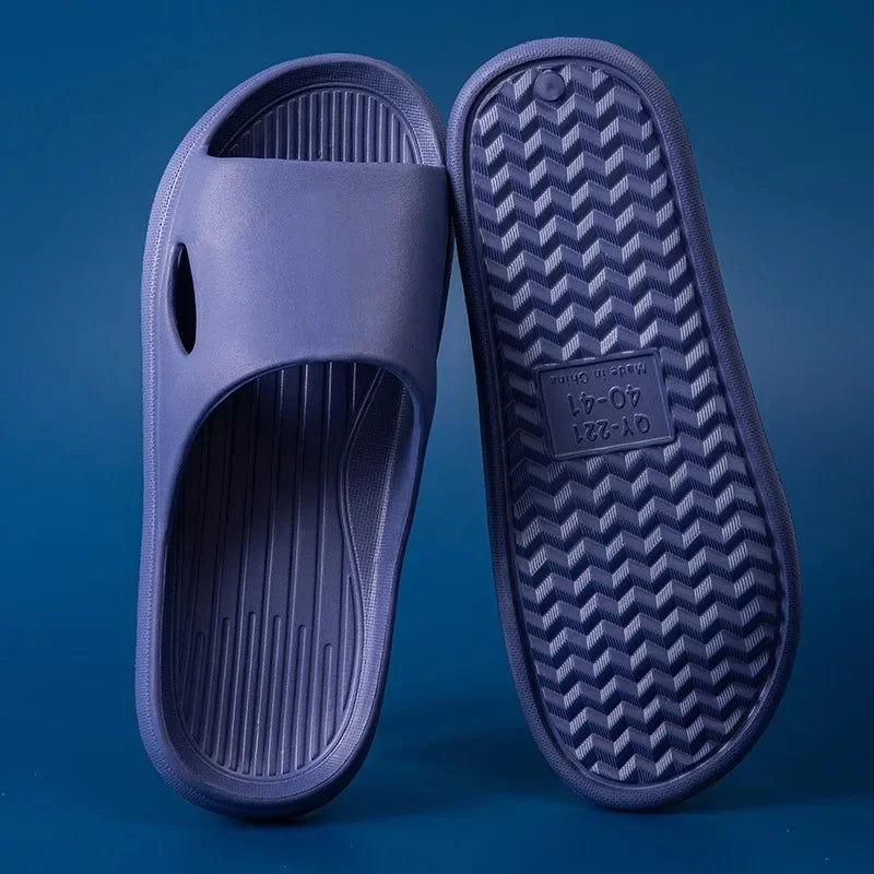 Pantuflas de interior para mujer, de verano, antideslizantes, silenciosas, con suela gruesa, para baño, para hombre y mujer, antideslizantes