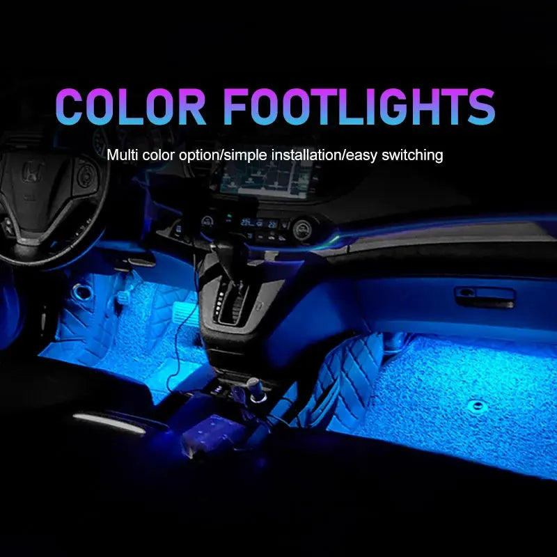 Nuevo kit de luces LED de ambiente para interior de coche, con retroiluminación de 5 V y USB, lámpara de neón decorativa para ambiente de coche, accesorios para vehículos.