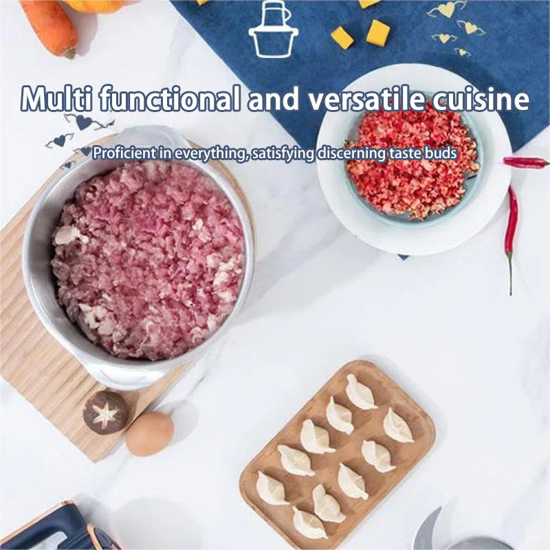Licuadora multifunción Xiaomi de acero inoxidable para carne, frutas y verduras. Procesador de alimentos. Picadora de carne eléctrica de cocina de cinco velocidades.