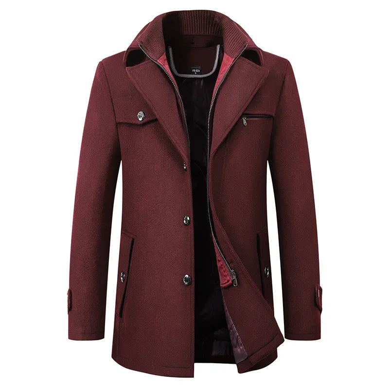 Abrigo de lana para hombre, nuevo modelo 2023, informal, de negocios, a la moda, grueso, cálido, extra moderno, chaqueta de moda fluida.