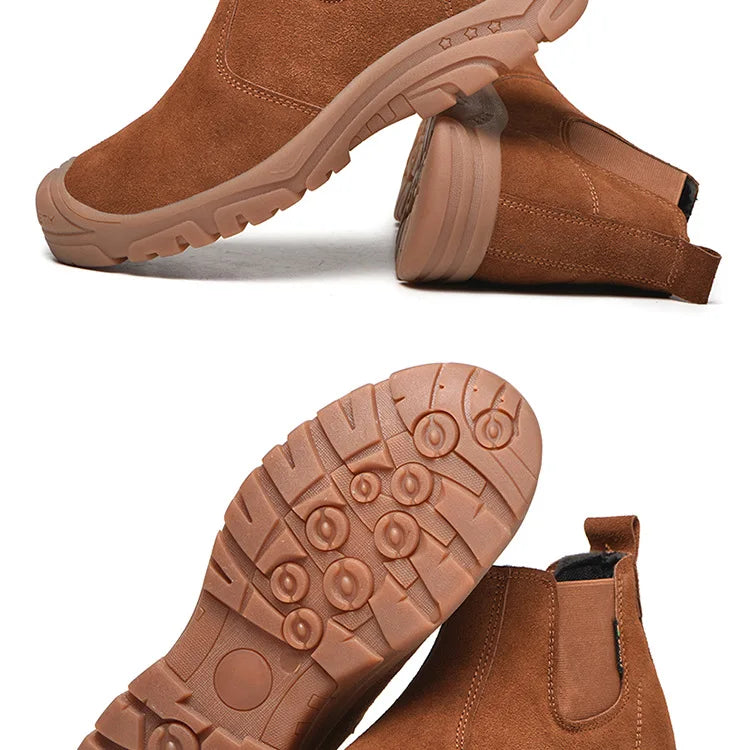 Anti Smashing And Anti Piercing Suede Safety Shoes Men's Steel Toe Cap Protection Work Shoes Fashion Scarpe Antinfortunistiche