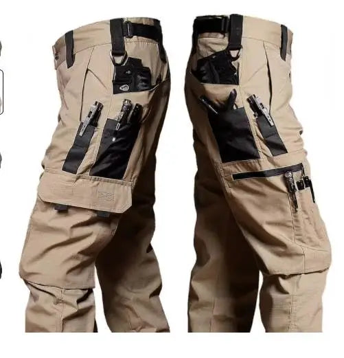 Tactical Cargo Pants Mens Multi-Pockets Wear-resistant Military Trousers Outdoor Training Hiking Fishing Casual Loose Pants Male