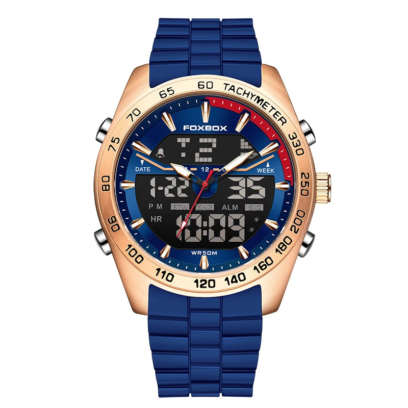 Reloj digital de lujo para hombre FOXBOX, marca superior, modelo 2026 New Business Watch, estilo militar, resistente al agua, a la moda, con movimiento de cuarzo.