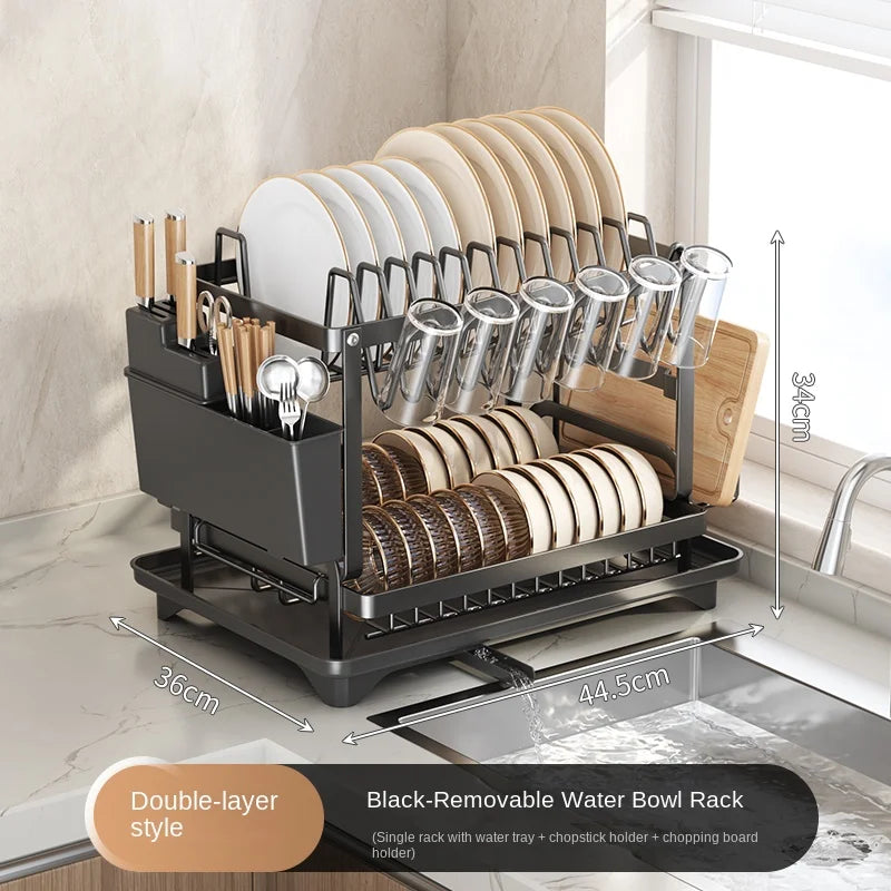 Estante de almacenamiento de cocina de acero inoxidable, caja de almacenamiento de cuencos y platos, escurridor, estante de almacenamiento doméstico multifuncional para cuencos, pl