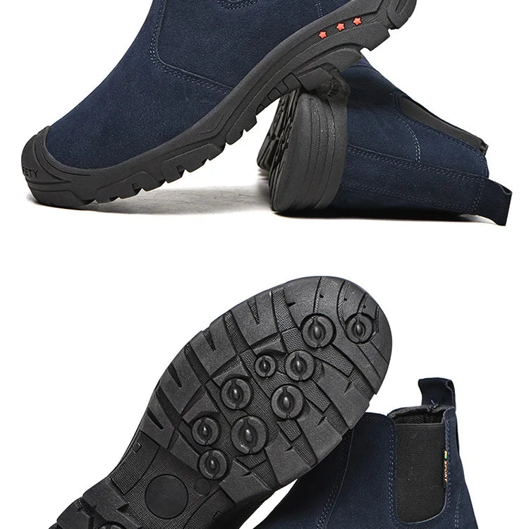Anti Smashing And Anti Piercing Suede Safety Shoes Men's Steel Toe Cap Protection Work Shoes Fashion Scarpe Antinfortunistiche