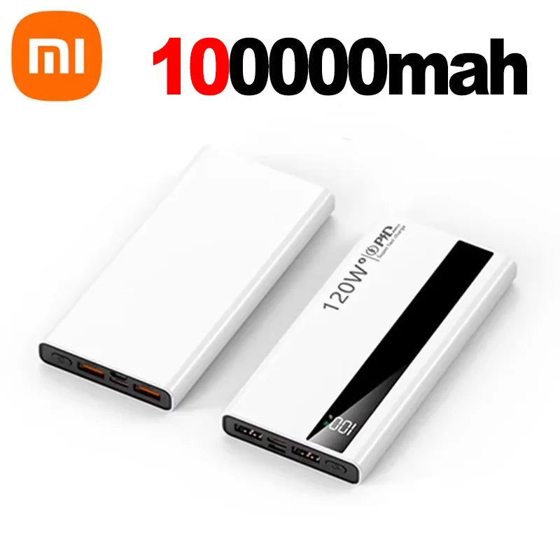 Banco de energía Xiaomi de 500000 mAh, gran capacidad, 120 W, carga rápida PD20W, apto para todos los teléfonos móviles, larga duración.