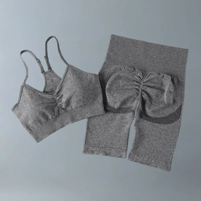 Conjunto deportivo para mujer, top deportivo, leggings de yoga, sujetador deportivo, leggings sin costuras para realce de glúteos.