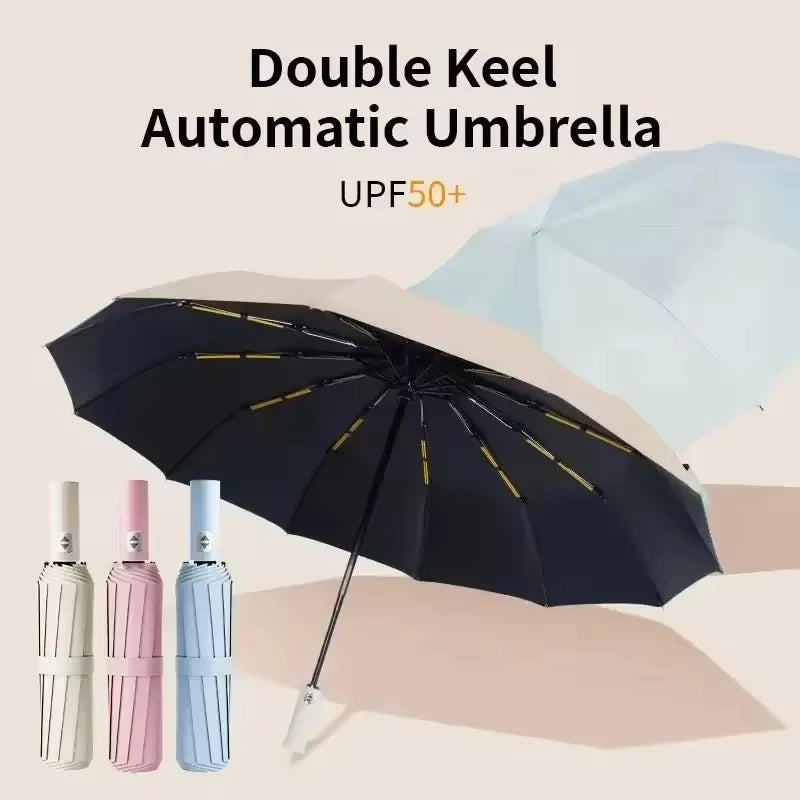 Paraguas automático Xiaomi de 24 pulgadas, color sólido, ligero, plegable, de gran formato, para exteriores, impermeable, con protección UV