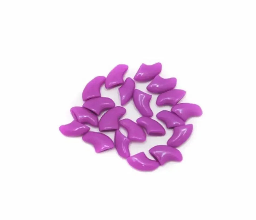 Preciosas 20 fundas de silicona suaves para uñas de gato, cubiertas adhesivas para garras de mascotas, protección para animales.