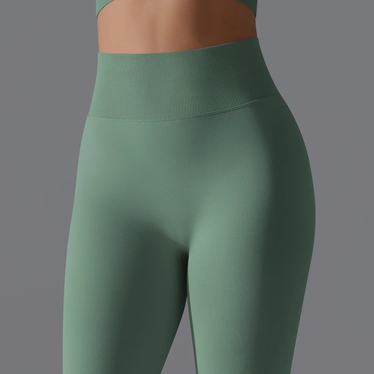 Leggings deportivos de yoga para mujer, sin costuras, cintura alta, elásticos, color sólido, para gimnasio, correr, secado rápido, realce y efecto moldeador.
