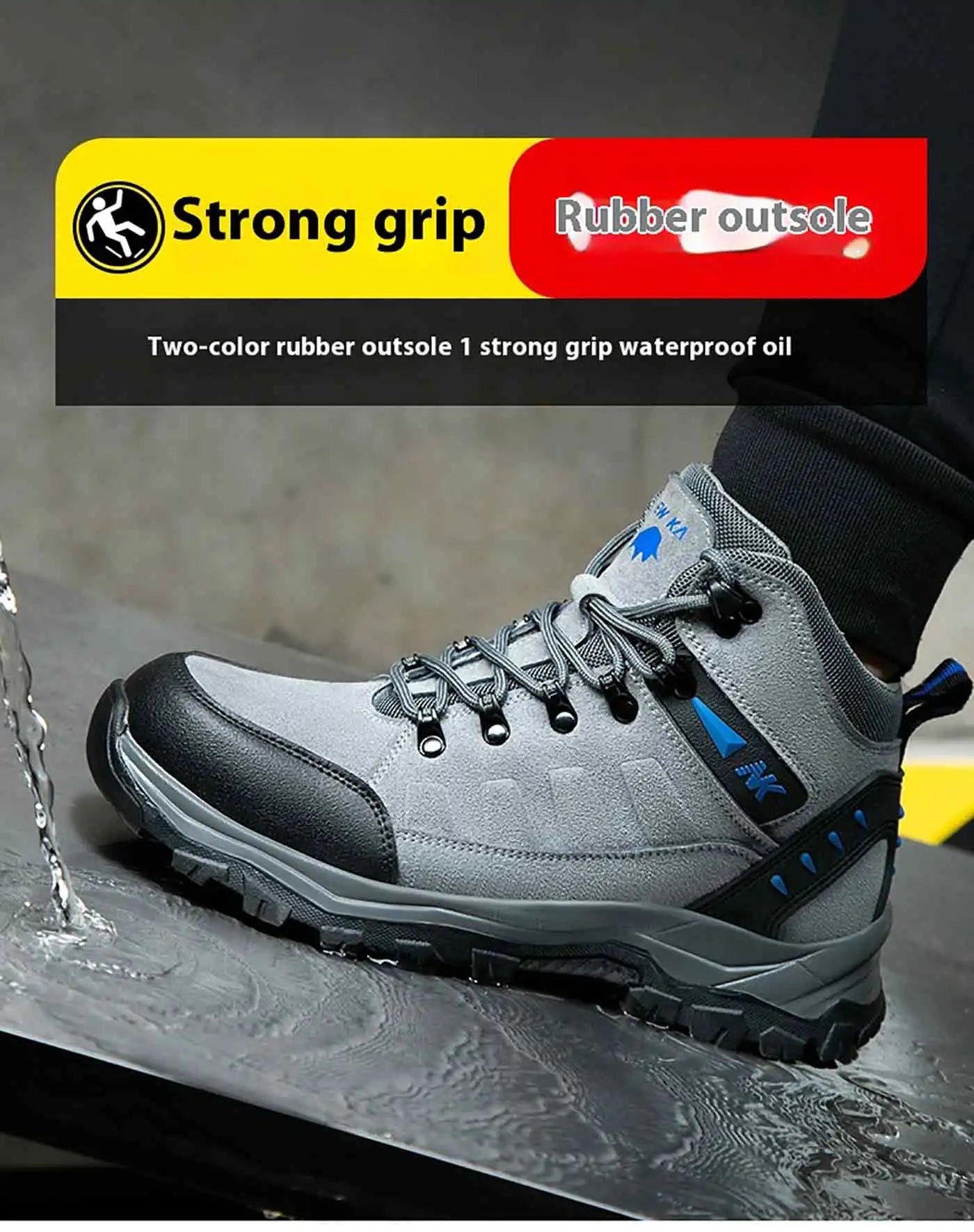Los nuevos zapatos de protección laboral son anti-aplastamiento y anti-perforación, calzado cómodo y resistente para hombre, para otoño e invierno, ideal para la construcción.