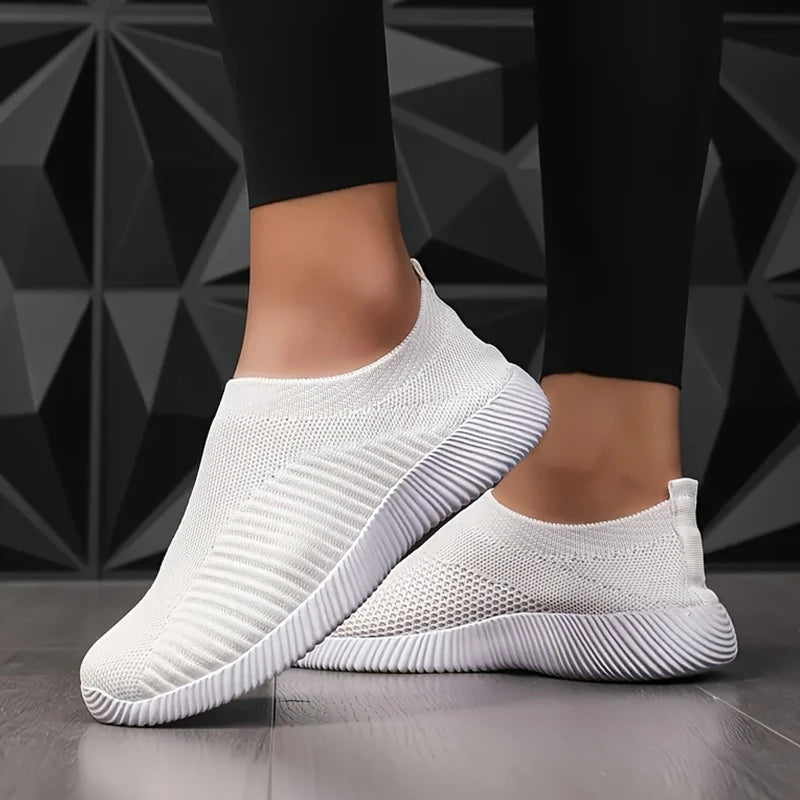 Zapatos de mujer para caminar, de color liso, antideslizantes, informales, de tenis, deportivos, ligeros, transpirables, para trabajar y viajar, talla 36-42