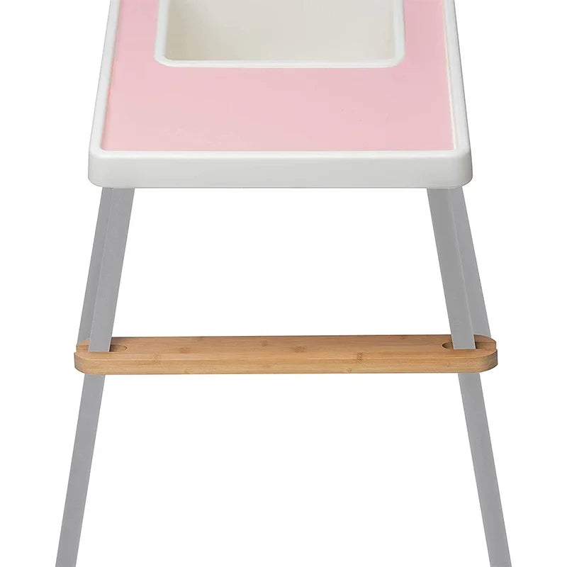 Reposapiés para trona de bebé, asiento de madera de bambú natural, reposapiés antideslizante, estable, accesorios para trona, artículos para bebés y niños.