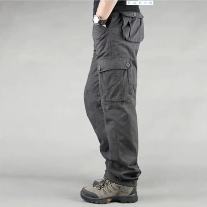 2025 Multiple pockets Tactical Cargo Pants Men Cotton Overalls Outdoor Work Trousers Big Size Hombre Clothing Camo Hiking Pants