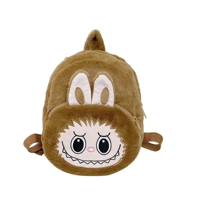 Mochila de peluche con diseño de chica estudiante, bolso de hombro doble con burbujas y juguetes, mochila transfronteriza para adolescentes.