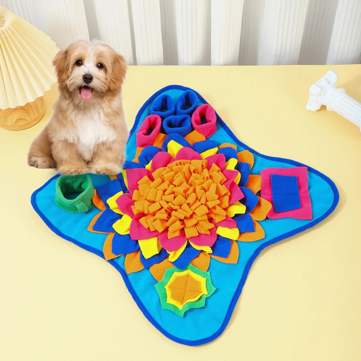 Alfombrilla olfativa para perros, rompecabezas interactivo para combatir el aburrimiento, que fomenta la búsqueda natural de alimento.