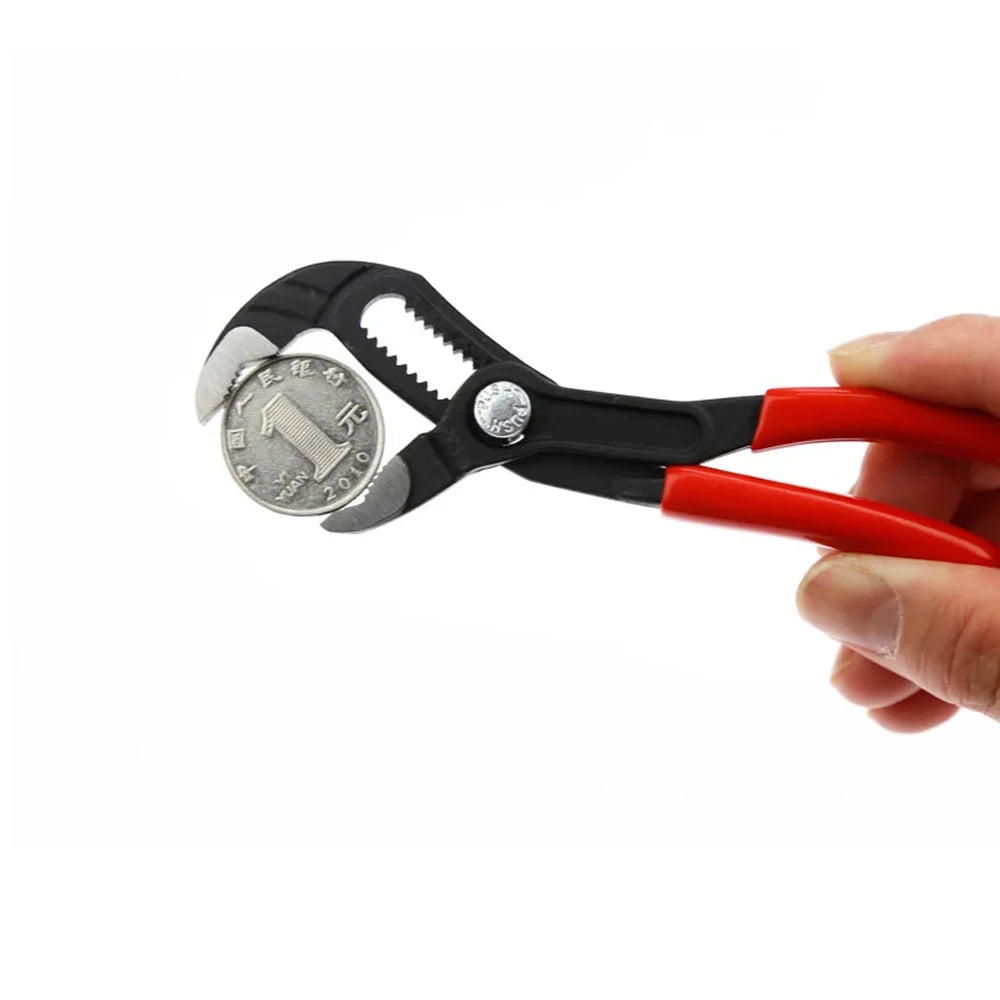 Alicates para bomba de agua de 7 a 12 pulgadas, multifunción, automáticos, con mango de plástico, llave de tubo ajustable, herramienta de plomería para baño de gran apertura.
