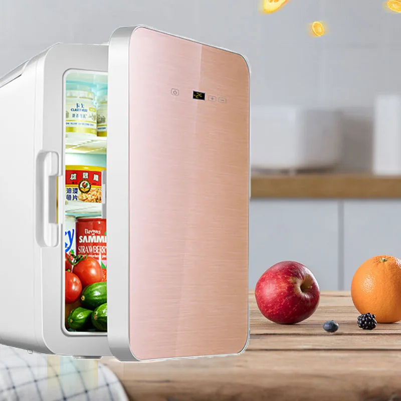 Mini refrigerador portátil de 12 litros para dormitorios de estudiantes, calefacción y refrigeración, cosméticos, coche, hogar, refrigeración y conservación de doble uso.