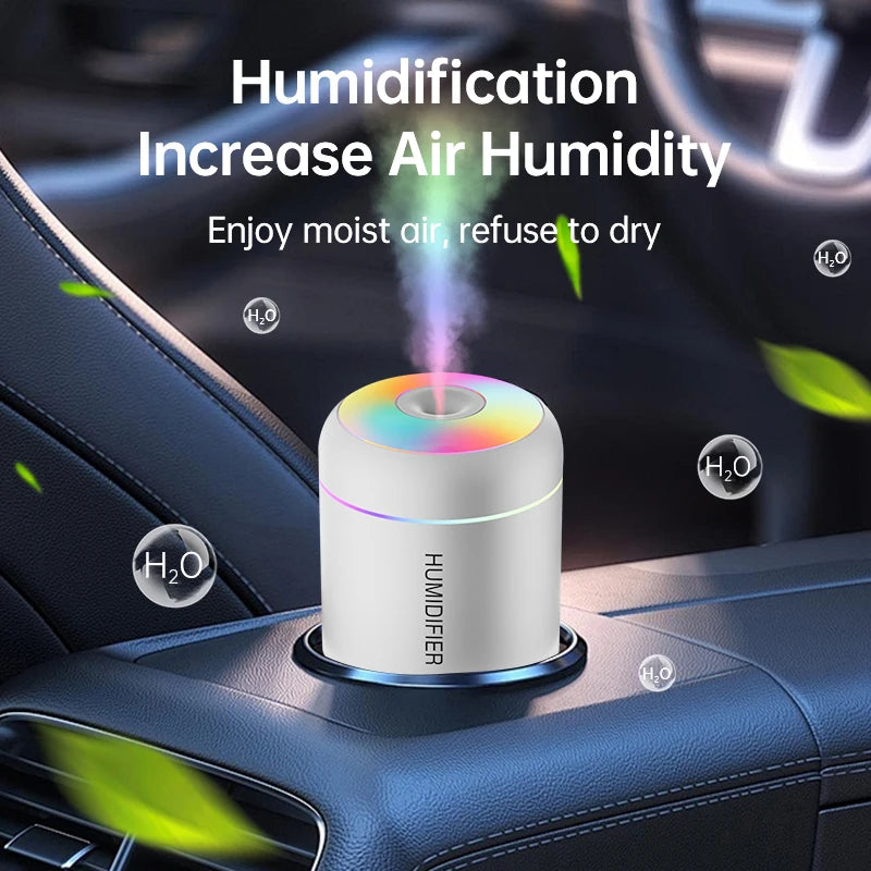 Mini humidificador de aire de 180 ml, difusor de aroma eléctrico USB, purificador de aceites esenciales, generador de niebla de aromaterapia, luces para coche, hogar y dormitorio.