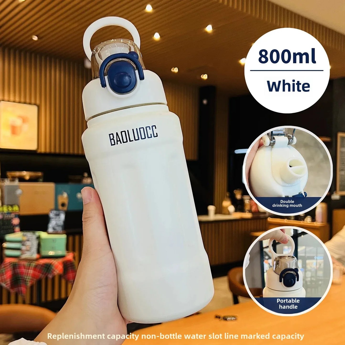 Taza térmica aislante de acero inoxidable 316 de alta capacidad, portátil, deportiva, con pajita, para hombres, mujeres y estudiantes, ideal para actividades al aire libre.